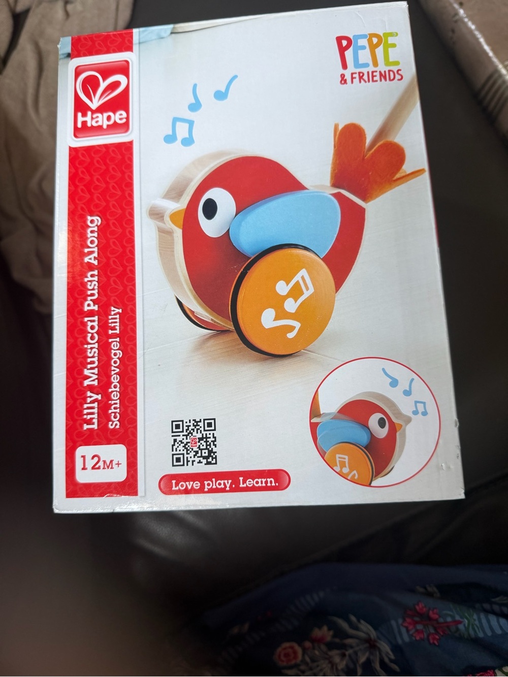 Hape Pepe & Friends Lily Musical Push Along - Red/Blue